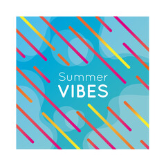 summer vibes colorful banner with lines