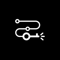 black minimal route like quest points. Vector sign