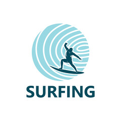 Surfing Sport Logo Template Design