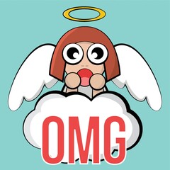 Obraz premium angel with shocked expression