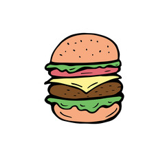 vector fast food hamburger