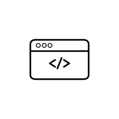 coding icon, code editor, web page sign