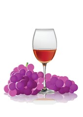 glass of wine and grapes
