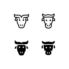 Buffalo Icon Logo Vector Symbol. Bison Icon