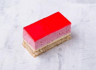 delicious cake with berries on a white background