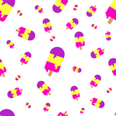 Ice Cream seamless pattern, graphic design template, vector illustration