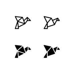 Origami Paper Icon Logo Vector Symbol.