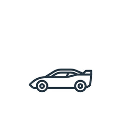 Fototapeta na wymiar supercar icon vector from vehicles concept. Thin line illustration of supercar editable stroke. supercar linear sign for use on web and mobile apps, logo, print media.