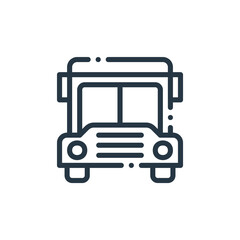 Obraz na płótnie Canvas bus icon vector from travel and adventure concept. Thin line illustration of bus editable stroke. bus linear sign for use on web and mobile apps, logo, print media.
