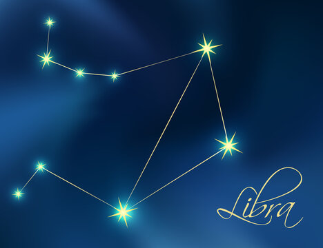 Libra constellation astrology vector illustration