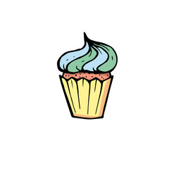 vector sweets cake with blue cream