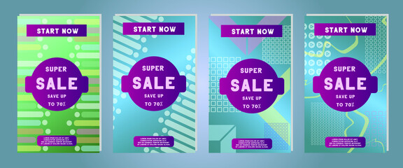 Social media sale banners. Web template collection with discount flyers. Vector illustrations for designer