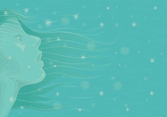 woman with long hair background