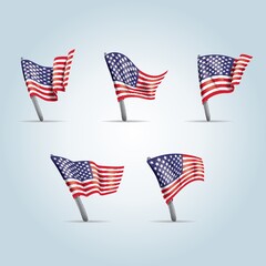 set of american flags