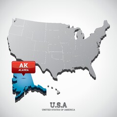 alaska state on the map of usa