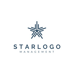 5 Five Pointed Star logo design with modern simple line art logo design