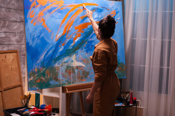 Modern artwork paint on canvas, creative, contemporary and successful fine art artist drawing...