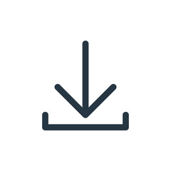 download icon vector from user interface concept. Thin line illustration of download editable stroke. download linear sign for use on web and mobile apps, logo, print media.