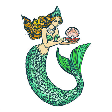 Mermaid Tattoo Images – Browse 17 Stock Photos, Vectors, and Video