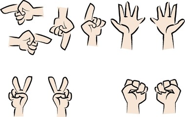 手のイラスト矢印ジャンケン