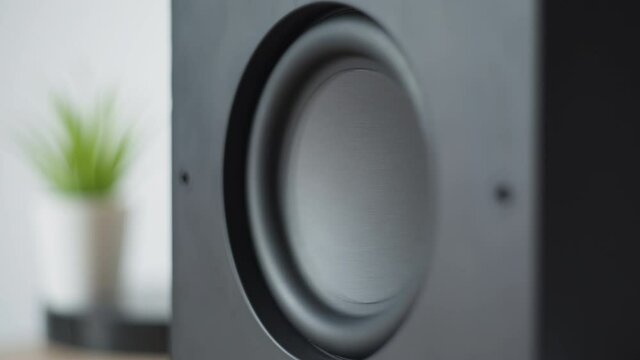 Subwoofer playing music at high volume. 4K
