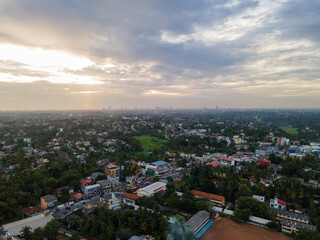 View of the Colombo Skyline from the city of Kottawa Urban Colombo