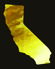 California  colorful vector map silhouette