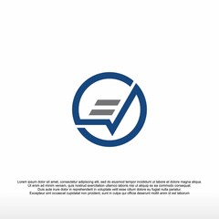 initial letter e&v logo vector