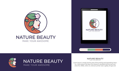 Natural beauty logo template. salon, cosmetic, skincare, and spa vector logo 