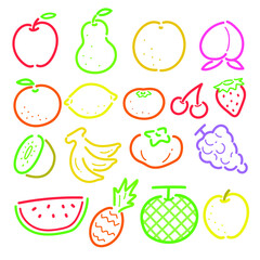Vector line illustration of fruit 