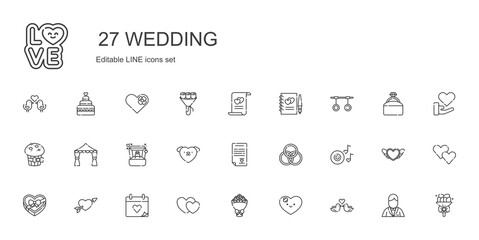 wedding icons set