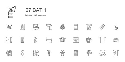 bath icons set