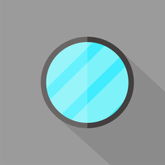 Mirror Cosmetic Design Element Flat Linear Colored on Grey Background with Long Shadow Vector Illustration
