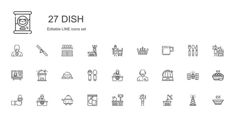 dish icons set