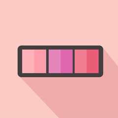 Blush On Cosmetic Design Element Flat Linear Colored on Pink Background with Long Shadow Vector Illustration
