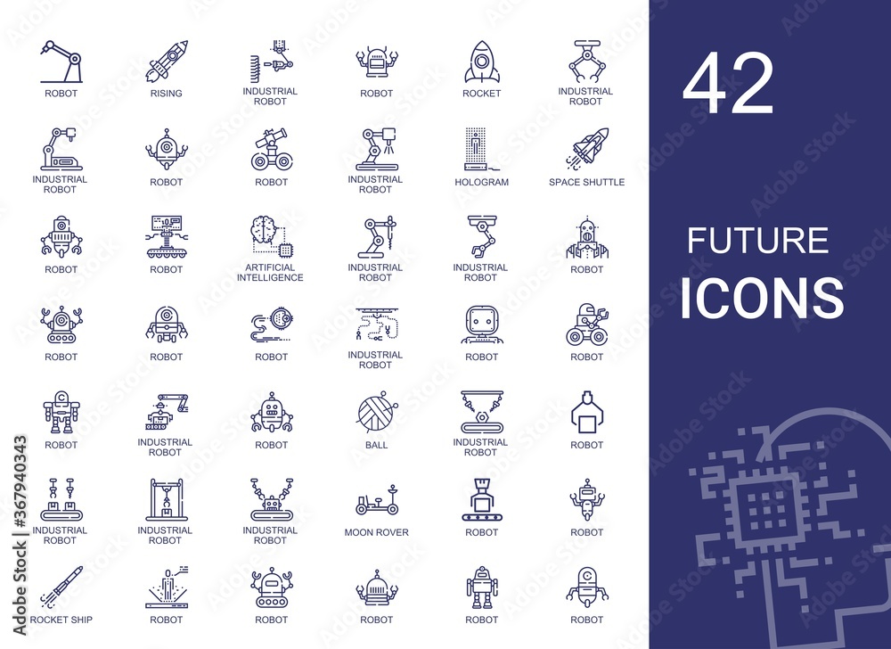 Canvas Prints future icons set