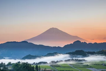 Foto op Canvas Dramatically misty morning on Mount Fuji © DankArif Photography