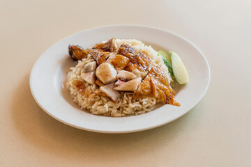 Chinese food Hainanese roasted chicken rice