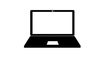 Laptop or notebook computer flat icon. Flat icon illustration