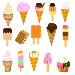 set Ice cream collection, vector illustration.