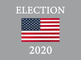 Beautiful card with the image of the American Flag. Preparation for the Presidential election. Close-up, view from above. National holiday concept