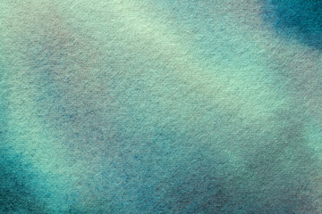 Abstract art background light blue and turquoise colors. Watercolor painting on canvas with soft cyan gradient.