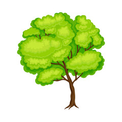 Tree with Trunk as Raw Material for Wooden Furniture Production Vector Illustration