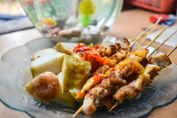 food, delicious, taichan, meal, healthy, plate, dish, fresh, sate, gourmet, lunch, vegetable, satay chicken, satay taichan, taichan satay, sate taichan, tasty, indonesian, chicken, dinner, cuisine, in
