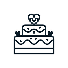 Cake outline icons. Vector illustration. Editable stroke. Isolated icon suitable for web, infographics, interface and apps.