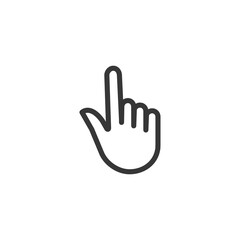 Hand pointer outline icon simple flat style vector illustration.