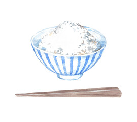 白ごはんの水彩画