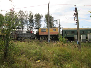 Fototapeta na wymiar train in the countryside