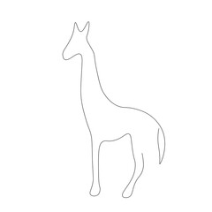 Giraffe animal silhouette one line drawing. Vector illustration