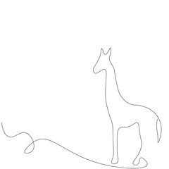 Giraffe one line drawing. Vector illustration